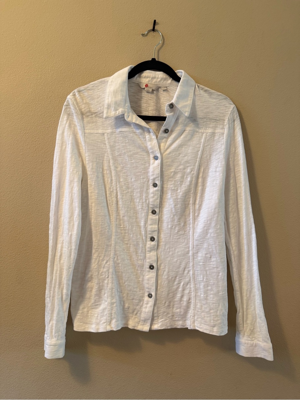 Boden White Button-Front Women's Shirt sz 10 100% Cotton